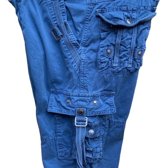 Lr scoop blue multi-pocket cargo cotton shorts classic size W30 - Picture 4 of 11